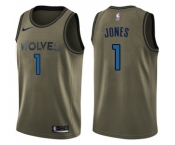 Men's Nike Minnesota Timberwolves #1 Tyus Jones Swingman Green Salute to Service NBA Jersey