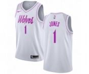Men's Nike Minnesota Timberwolves #1 Tyus Jones White Swingman Jersey - Earned Edition
