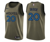 Men's Nike Minnesota Timberwolves #20 Josh Okogie Swingman Green Salute to Service NBA Jersey