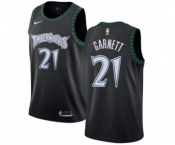 Men's Nike Minnesota Timberwolves #21 Kevin Garnett Authentic Black Hardwood Classics Jersey