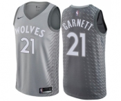 Men's Nike Minnesota Timberwolves #21 Kevin Garnett Swingman Gray NBA Jersey - City Edition