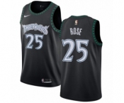 Men's Nike Minnesota Timberwolves #25 Derrick Rose Authentic Black Hardwood Classics Jersey
