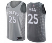 Men's Nike Minnesota Timberwolves #25 Derrick Rose Authentic Gray NBA Jersey - City Edition