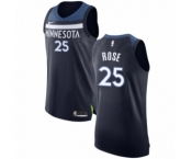 Men's Nike Minnesota Timberwolves #25 Derrick Rose Authentic Navy Blue NBA Jersey - Icon Edition