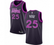Men's Nike Minnesota Timberwolves #25 Derrick Rose Authentic Purple NBA Jersey - City Edition