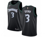 Men's Nike Minnesota Timberwolves #3 Anthony Brown Swingman Black Hardwood Classics Jersey