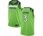 Men's Nike Minnesota Timberwolves #3 Anthony Brown Swingman Green NBA Jersey Statement Edition
