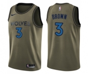 Men's Nike Minnesota Timberwolves #3 Anthony Brown Swingman Green Salute to Service NBA Jersey