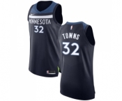 Men's Nike Minnesota Timberwolves #32 Karl-Anthony Towns Authentic Navy Blue Road NBA Jersey - Icon Edition