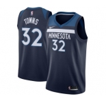 Men's Nike Minnesota Timberwolves #32 Karl-Anthony Towns Swingman Navy Blue Road NBA Jersey - Icon Edition