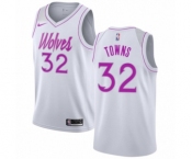 Men's Nike Minnesota Timberwolves #32 Karl-Anthony Towns White Swingman Jersey - Earned Edition