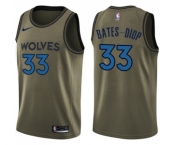 Men's Nike Minnesota Timberwolves #33 Keita Bates-Diop Swingman Green Salute to Service NBA Jersey