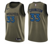 Men's Nike Minnesota Timberwolves #33 Robert Covington Swingman Green Salute to Service NBA Jersey