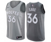 Men's Nike Minnesota Timberwolves #36 Dario Saric Authentic Gray NBA Jersey - City Edition