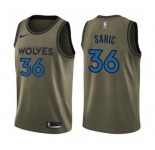 Men's Nike Minnesota Timberwolves #36 Dario Saric Swingman Green Salute to Service NBA Jersey