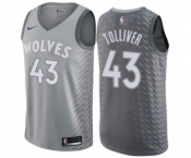 Men's Nike Minnesota Timberwolves #43 Anthony Tolliver Authentic Gray NBA Jersey - City Edition