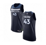 Men's Nike Minnesota Timberwolves #43 Anthony Tolliver Authentic Navy Blue NBA Jersey - Icon Edition