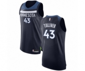 Men's Nike Minnesota Timberwolves #43 Anthony Tolliver Authentic Navy Blue NBA Jersey - Icon Edition