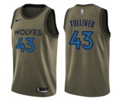 Men's Nike Minnesota Timberwolves #43 Anthony Tolliver Swingman Green Salute to Service NBA Jersey
