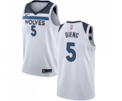Men's Nike Minnesota Timberwolves #5 Gorgui Dieng Swingman White NBA Jersey - Association Edition