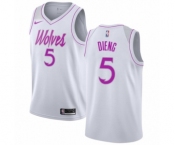 Men's Nike Minnesota Timberwolves #5 Gorgui Dieng White Swingman Jersey - Earned Edition