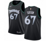 Men's Nike Minnesota Timberwolves #67 Taj Gibson Authentic Black Hardwood Classics Jersey