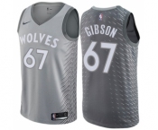Men's Nike Minnesota Timberwolves #67 Taj Gibson Swingman Gray NBA Jersey - City Edition