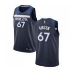 Men's Nike Minnesota Timberwolves #67 Taj Gibson Swingman Navy Blue Road NBA Jersey - Icon Edition