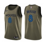 Men's Nike Minnesota Timberwolves #8 Jerryd Bayless Swingman Green Salute to Service NBA Jersey