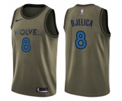 Men's Nike Minnesota Timberwolves #8 Nemanja Bjelica Swingman Green Salute to Service NBA Jersey
