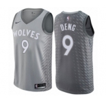 Men's Nike Minnesota Timberwolves #9 Luol Deng Authentic Gray NBA Jersey - City Edition