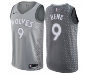 Men's Nike Minnesota Timberwolves #9 Luol Deng Authentic Gray NBA Jersey - City Edition
