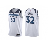 Nike NBA Minnesota Timberwolves #32 Karl Anthony Towns Jersey 2017 18 New Season Wine White Jersey