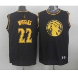nba minnesota timberwolves #22 wiggins black[gold lettering fashion]