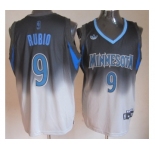 nba minnesota timberwolves #9 rubio black-grey[limited]