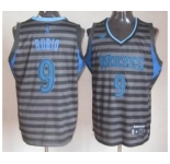 nba minnesota timberwolves #9 rubio grey[number blue][black strip][limited]