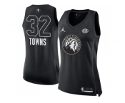 Women Nike Minnesota Timberwolves #32 Karl-Anthony Towns Black NBA Jordan Swingman 2018 All-Star Game Jersey