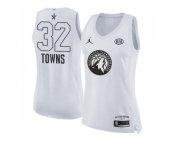Women Nike Minnesota Timberwolves #32 Karl-Anthony Towns White NBA Jordan Swingman 2018 All-Star Game Jersey