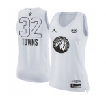 Women's Nike Jordan Minnesota Timberwolves #32 Karl-Anthony Towns Swingman White 2018 All-Star Game NBA Jersey
