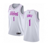 Women's Nike Minnesota Timberwolves #1 Tyus Jones White Swingman Jersey - Earned Edition