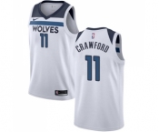 Women's Nike Minnesota Timberwolves #11 Jamal Crawford Swingman White NBA Jersey - Association Edition