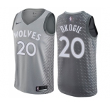 Women's Nike Minnesota Timberwolves #20 Josh Okogie Swingman Gray NBA Jersey - City Edition