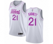 Women's Nike Minnesota Timberwolves #21 Kevin Garnett White Swingman Jersey - Earned Edition