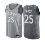 Women's Nike Minnesota Timberwolves #25 Derrick Rose Swingman Gray NBA Jersey - City Edition