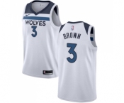 Women's Nike Minnesota Timberwolves #3 Anthony Brown Swingman White NBA Jersey - Association Edition