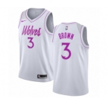 Women's Nike Minnesota Timberwolves #3 Anthony Brown White Swingman Jersey - Earned Edition