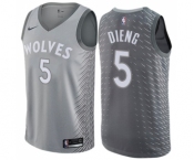 Women's Nike Minnesota Timberwolves #5 Gorgui Dieng Swingman Gray NBA Jersey - City Edition