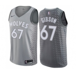 Women's Nike Minnesota Timberwolves #67 Taj Gibson Swingman Gray NBA Jersey - City Edition