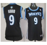 women nba jerseys minnesota timberwolves #9 rubio black