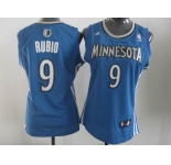 women nba jerseys minnesota timberwolves #9 rubio blue